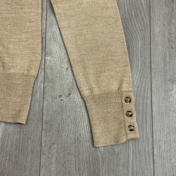 Womens Charter Club Small 4 - 6 Sweater Crewneck Tan Long Sleeve Merino Wool NWT - Picture 7 of 8